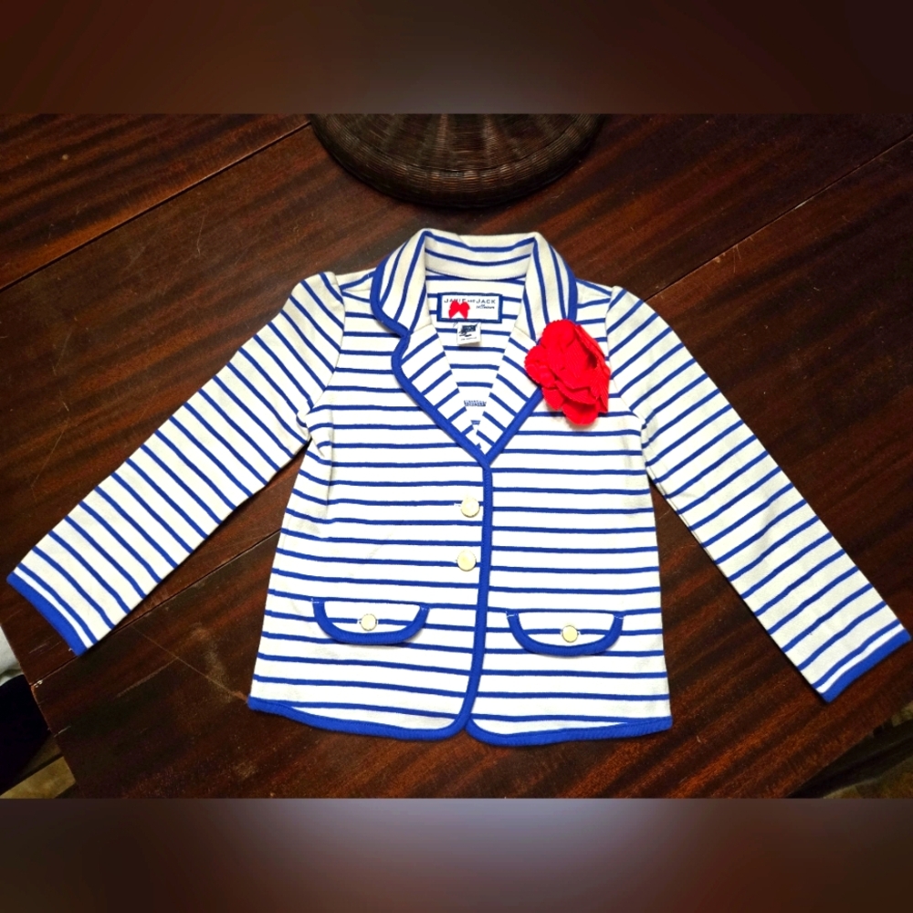 Janie and Jack - Girls striped Ponte Blazer. 2T
